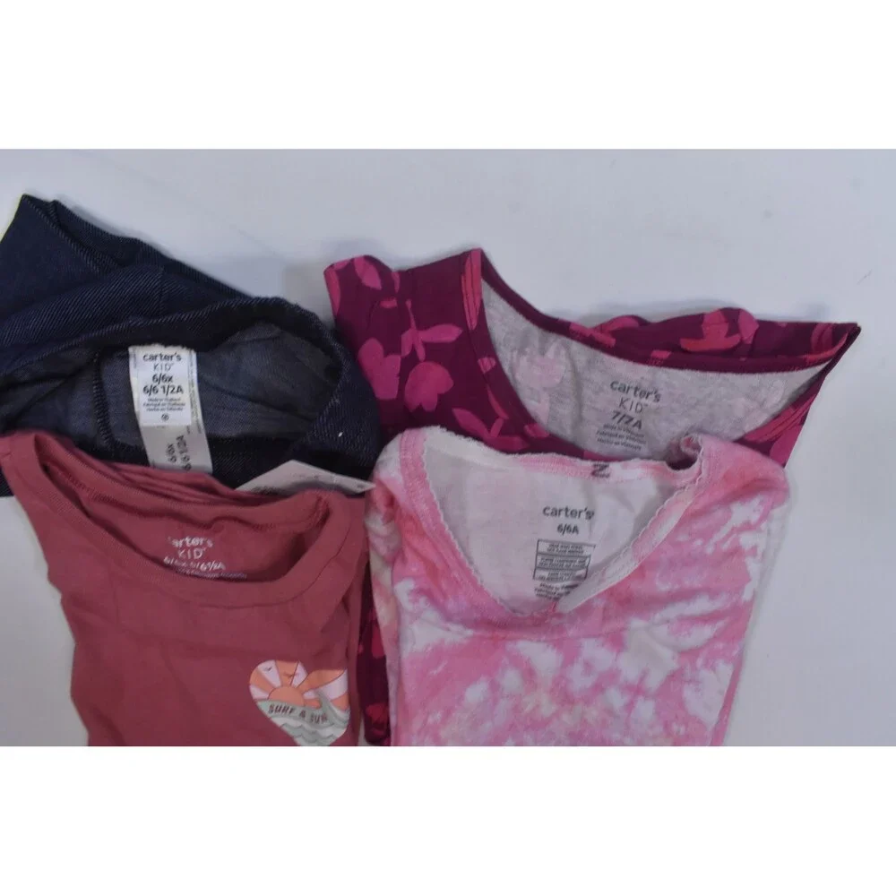 Carters Bulk Lot Of 7 Girls Size Small 6/7 Mixed Season Tops Bottoms Dresses